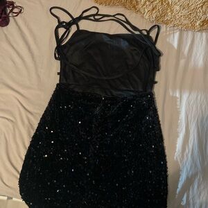 Two size medium dresses (black and wine red)